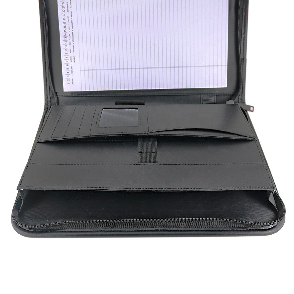 Leather combination, male and female zipper, A4/iPad leather Padfolio business folder receiver