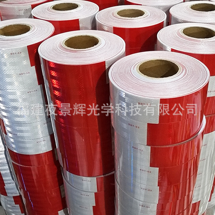 Gương chiếu hậu DOT-C2 cường độ cao, băng cảnh báo tường màu đỏ và trắng để xuất khẩu từ Châu Âu và Hoa Kỳ