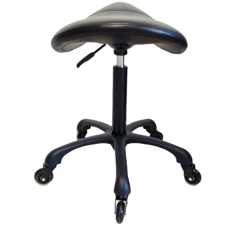 The orthopedic therapist, the ergonomic transfer chair, the dentist at the lab, rotated the office chair against blast.