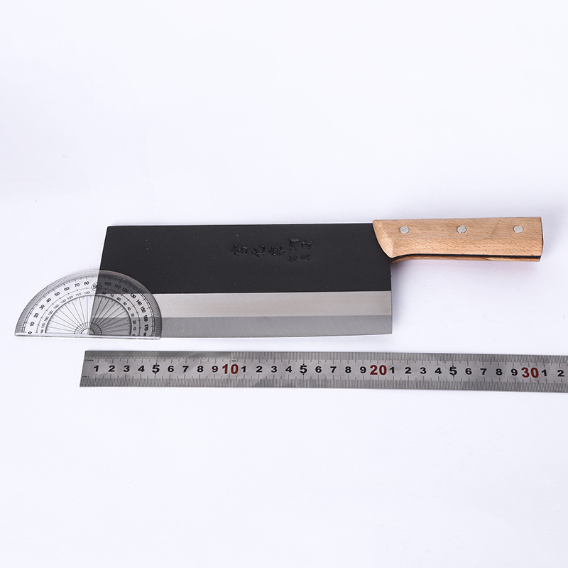 廠家批發夾柄噴砂桑刀廚師商用菜刀磨砂夾柄刀具切菜切肉家用菜刀