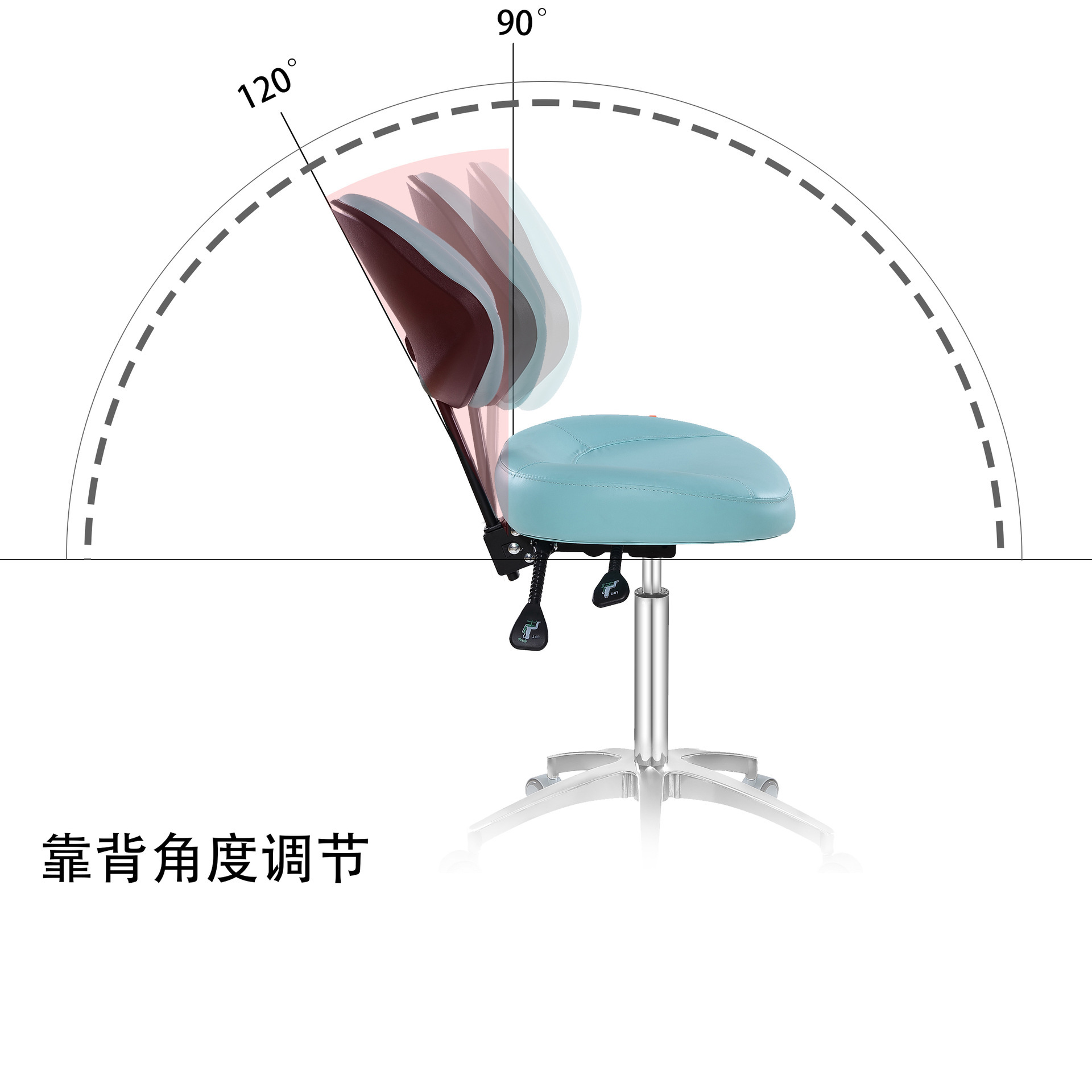 出口牙科椅实验室电脑升降椅前台办公接待可旋转滑轮靠背椅