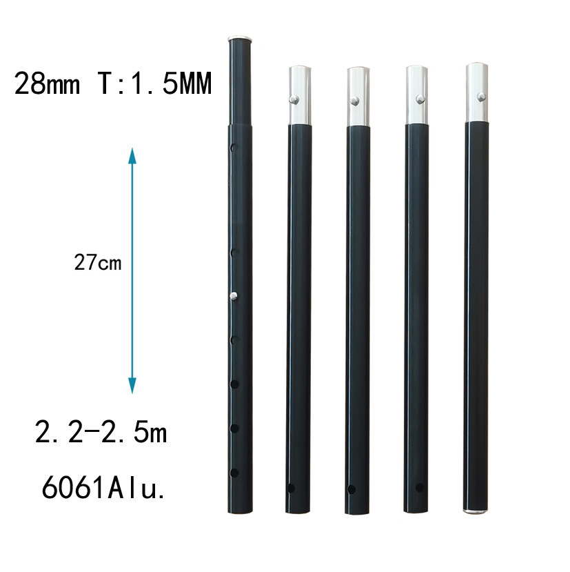 28mm in diameter 6061 Aluminium alloy tent support pole stretching, zooming, stretching tent poles