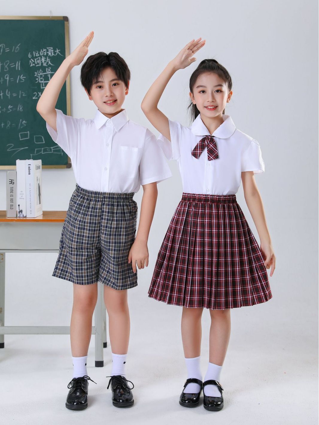 Shenzhen school uniform, short-sleeve dress, Shenzhen elementary school dress, one-man.