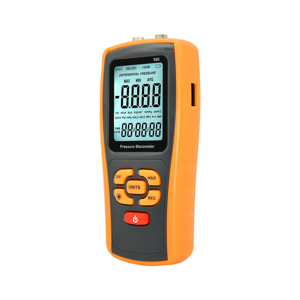 Hand-held differential gauge micropressure table high accuracy large backlight digital differential table pressureometer pressureometer