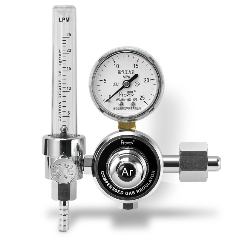 氩气减压阀l流量计YQAR-731L减压阀氩气钢瓶压力表双流量25L
