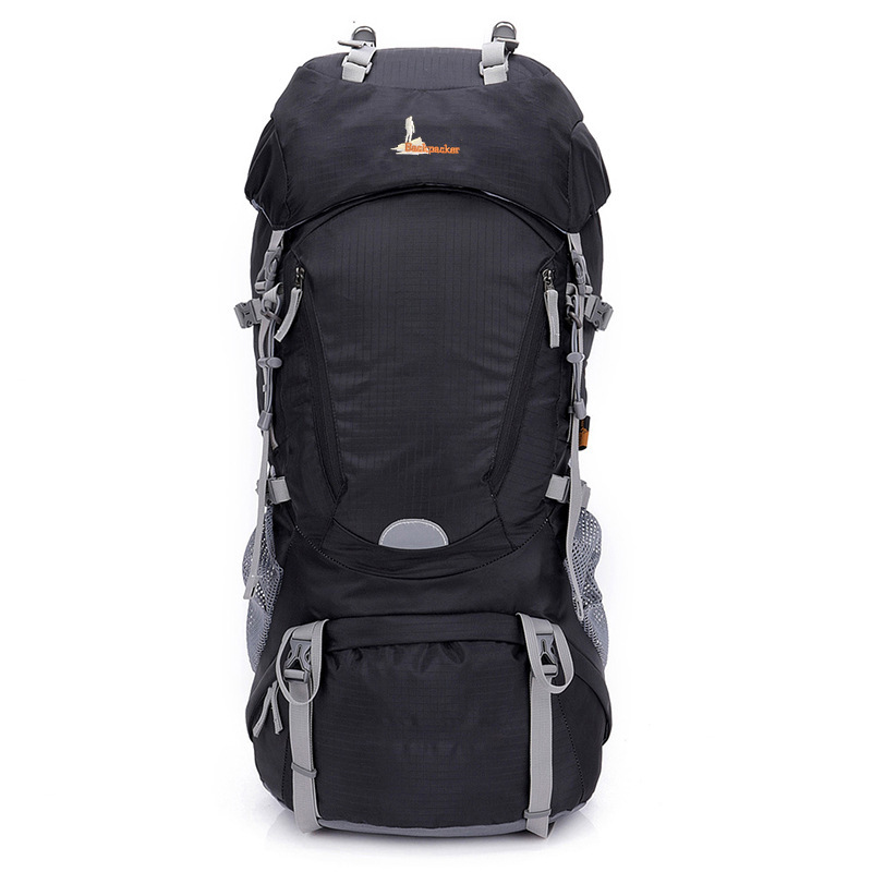 60L hiking backpacks, outdoor hiking packs, aluminium alloy racks, rain shield.