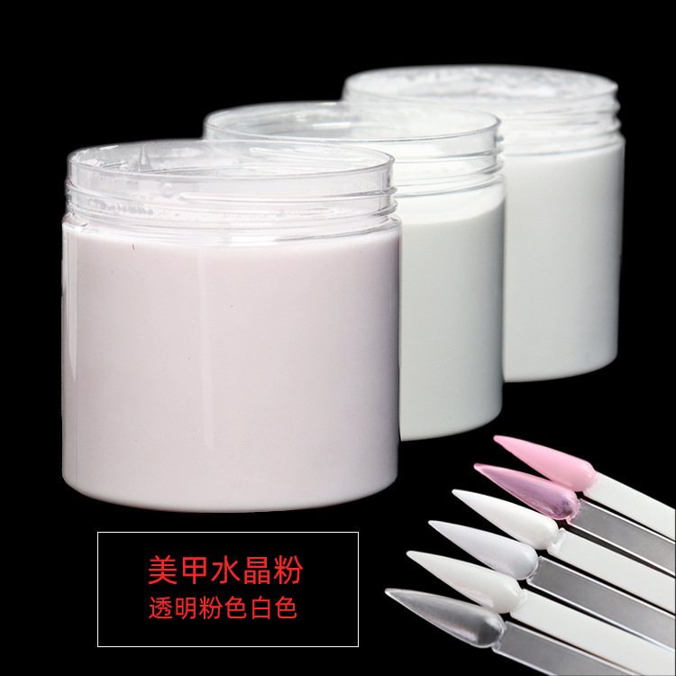 Cross-border distribution of crystalline powder, transparent pink and white, crystal-carving pollen.