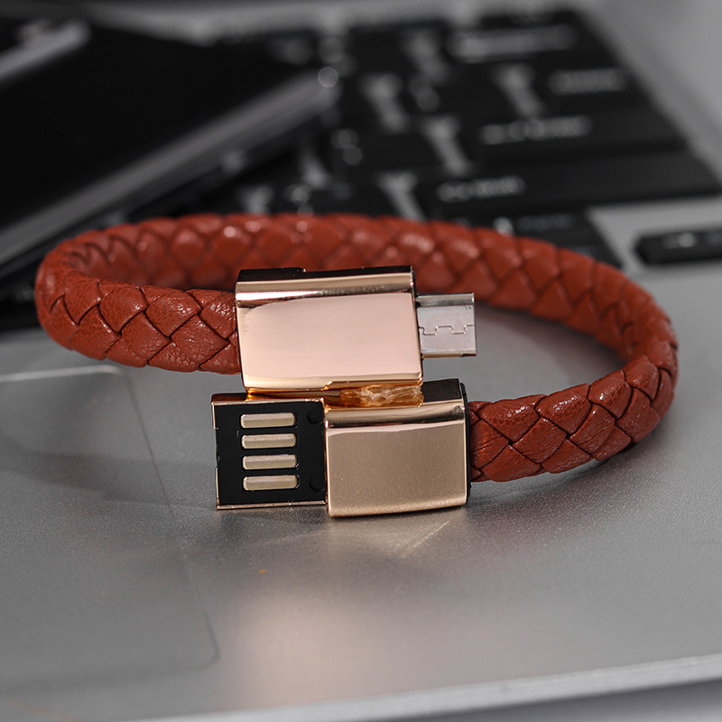 1pc usb charging bracelet cable fashion double braid