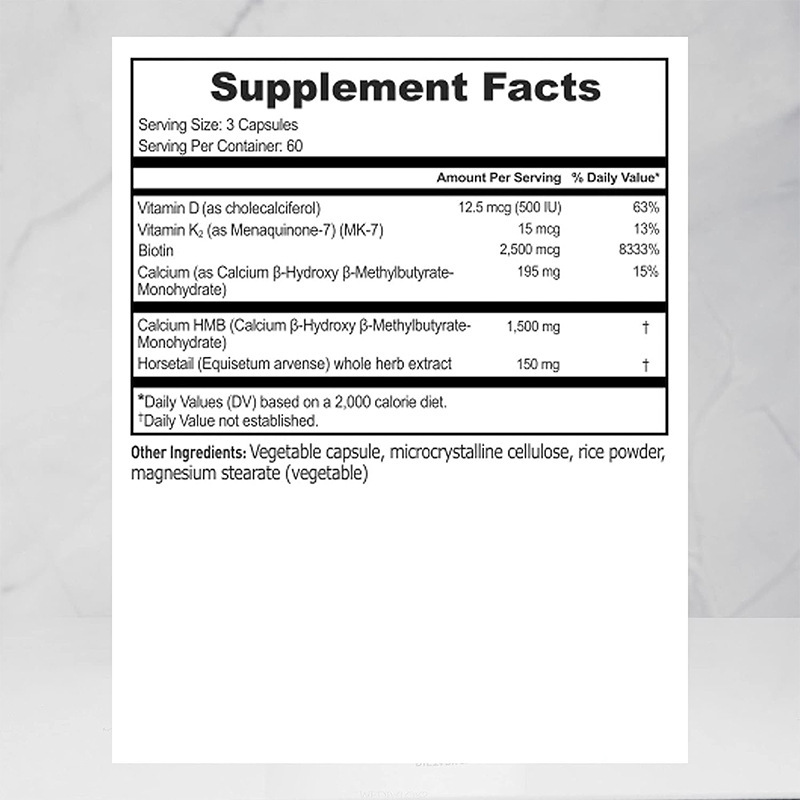 Những viên thuốc bổ sung phụ nữ với HMB, chất kết dính vitamin D3 và K2