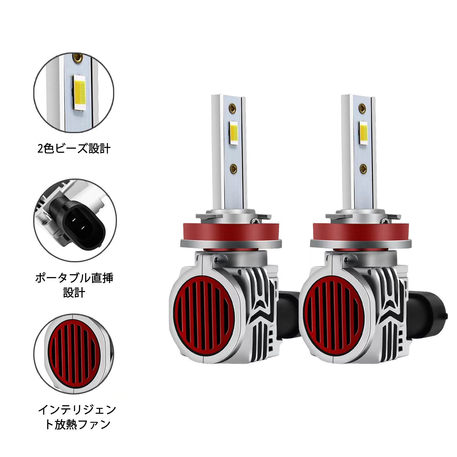 LED super-fog, double-coloured LED lenses, fogproof car.