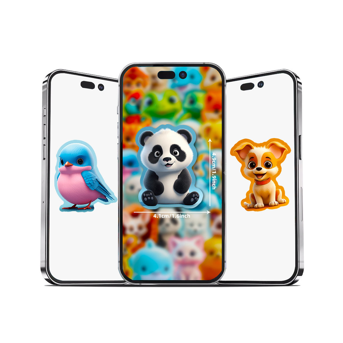 50 lần xuyên qua thứ tự 3D với những nhãn dán và nhãn dán cho những viên nước kỳ lạ.