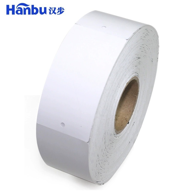 Hanpo 40*75*500/50*100*800 rolls of blank dress label black tag/hole