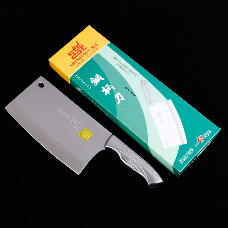 盛龍牌輕型鉻鋼切菜刀家用菜刀酒店飯店用廚師刀不鏽鋼手柄切片刀