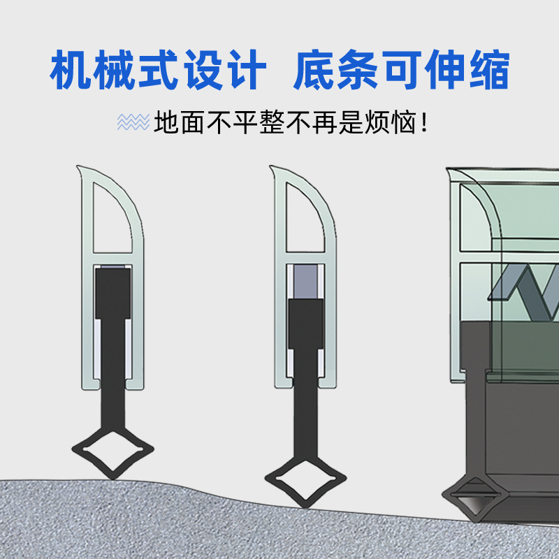 Aluminium alloy, aluminum-resistant bottom of the rat door, scalable seal-proof, wind-resistant dust resistant to corrosion.