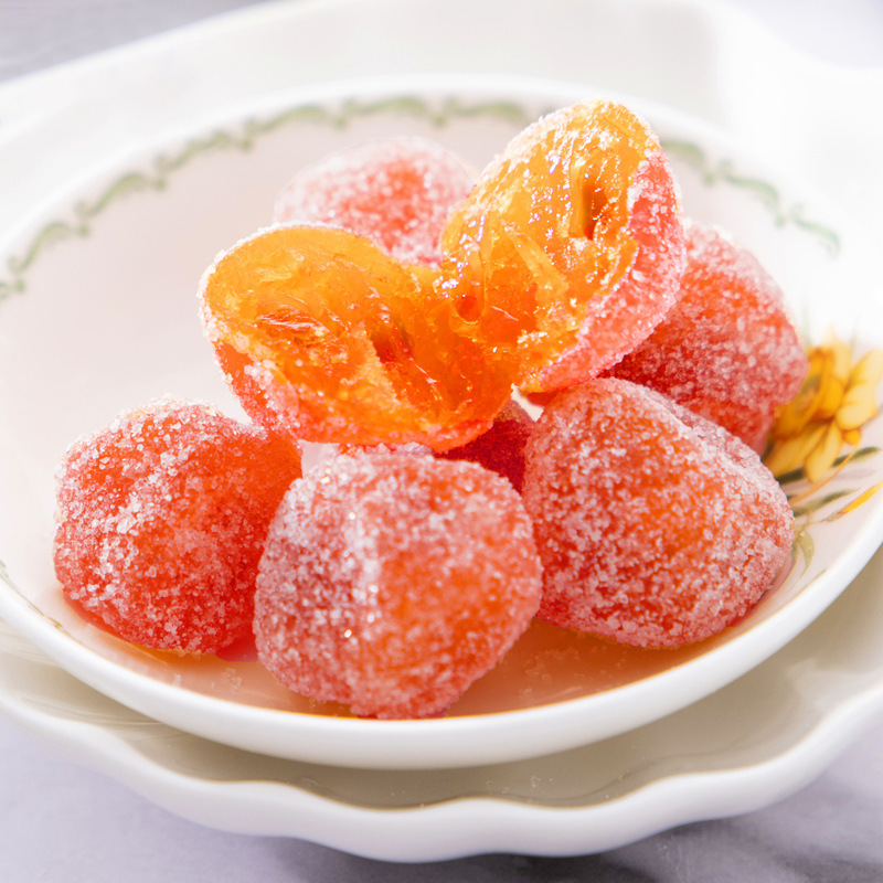 An orange can of Tianshan with a sweet, sprout-dry, glycuitous, glycerine bag with a free package.