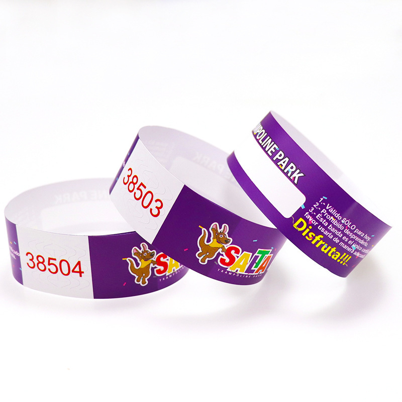 One-time button tyvek taevik imported 1056D1070D wristband security.