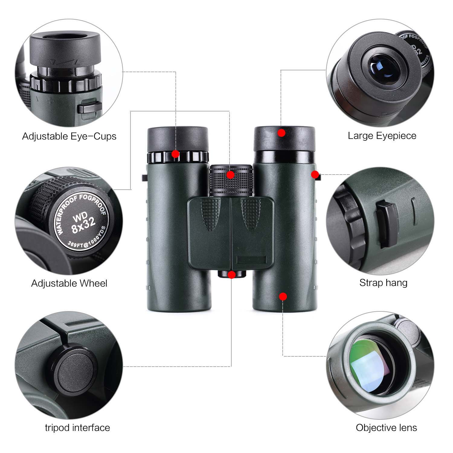 Cross-border specials for USCAMEL 8x32 binoculars, high-resolution, high-visibility outdoors telescopes.