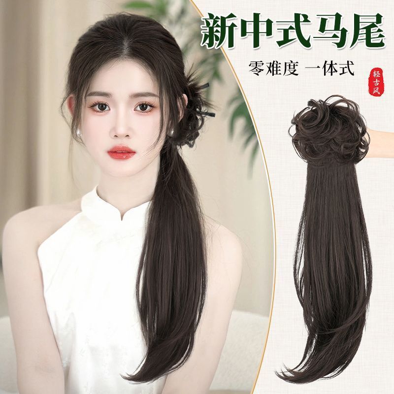 A fake ponytail girl's new Chinese scratch and a one-size-fits-all ponytail.