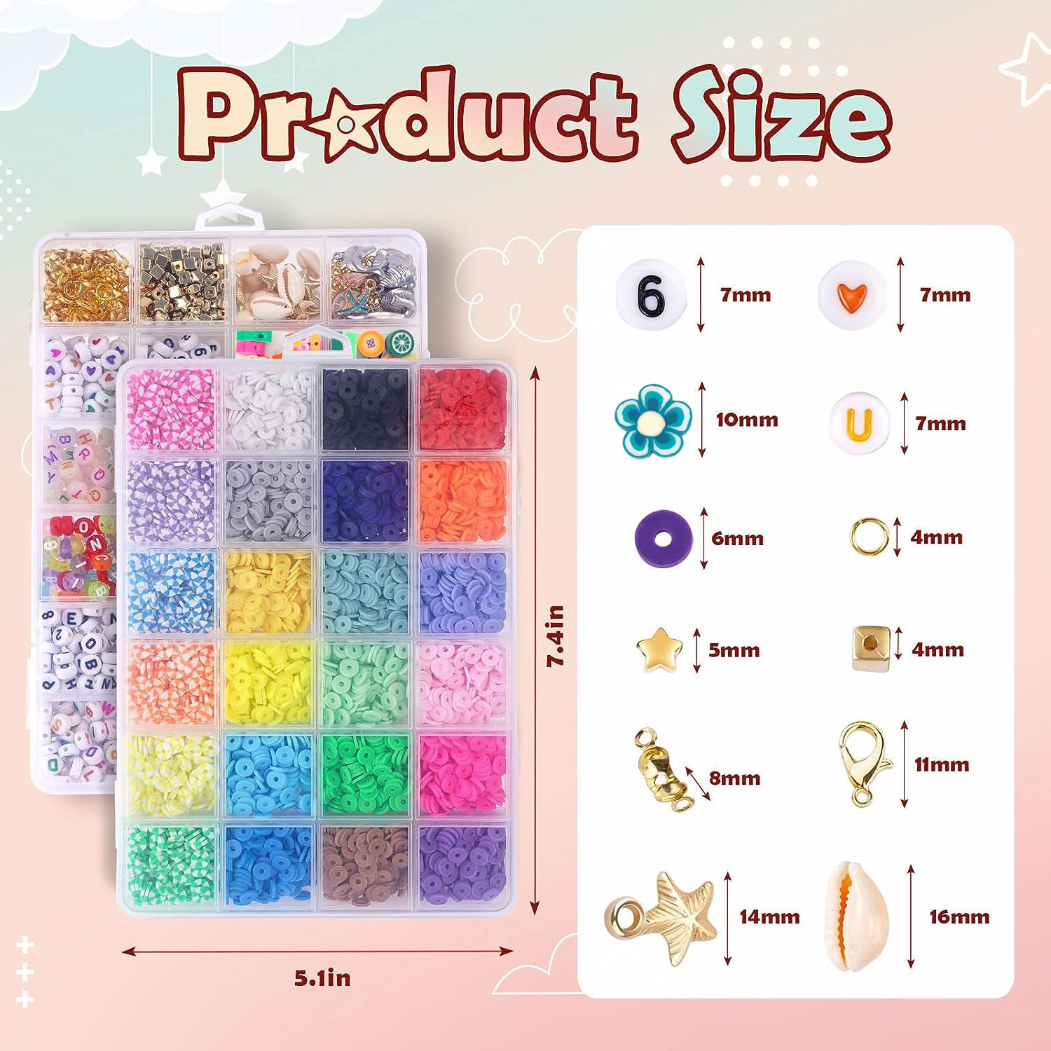 Cross-border heat-selling of 6MM soft potion 48-packs of colour-coloured clay-coloured twilight bead-collets.