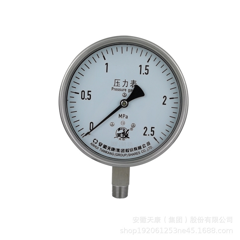 Anhut Tiencon pressure table YN-100B stainless steel resistance to vibration to micropressure boiler pipe vacuum pressure table