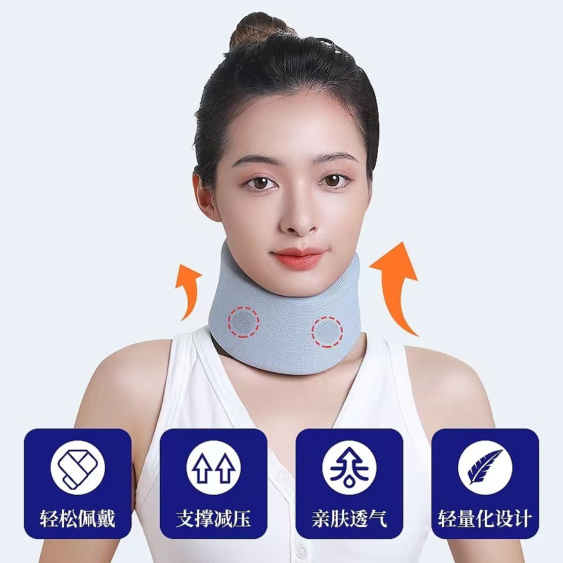 A physiotherapy tractor for the neck vertebrae, fixed to support the neck and neck.