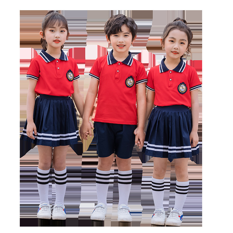 "Summer short-sleeve school kit for school uniforms for primary schoolteachers in kindergarten uniform "