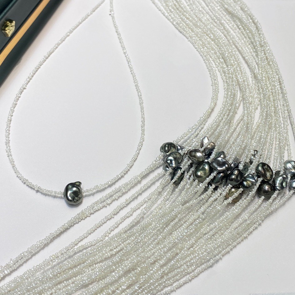 Seawater pearls, White Creek, Keshi necklaces, stylish, 100-strength chain, half-manufacturing.