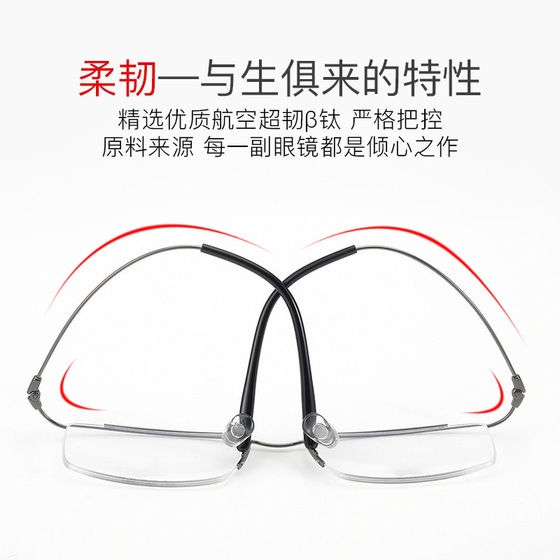 The eyebrow lenses, the naked titanium lenses, the super-light glasses, the half-frame with the new eyeglasses.