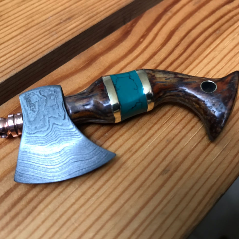 Con dao nhỏ mới, rìu Damascus, nút khóa rìu Viking, con dao giao hàng.