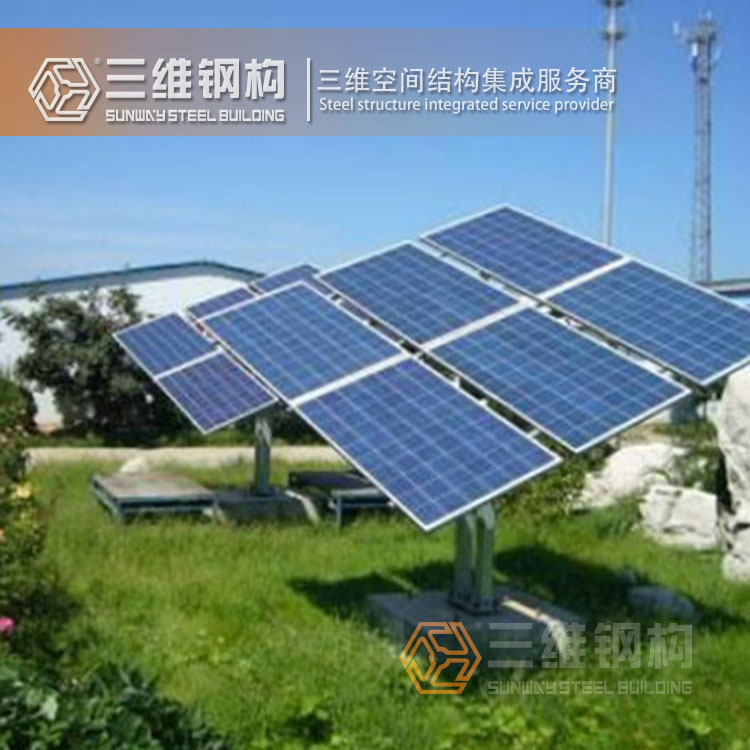 Shandong Steel Corporation is engaged in large ground double-axis tracking solar photovoltaic support