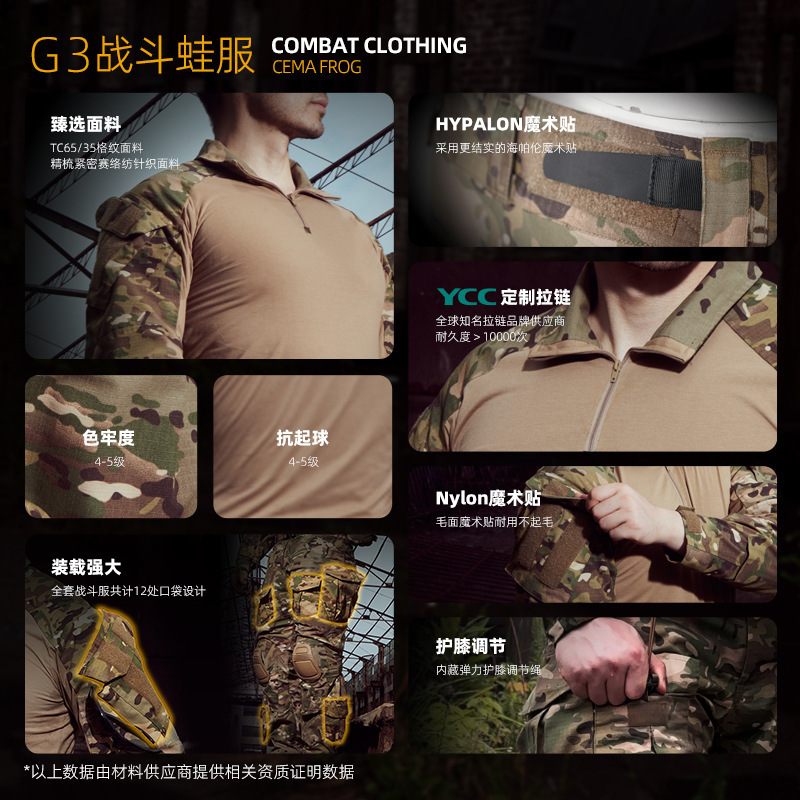 新品G3战斗蛙服单裤正版复刻户外军迷特种兵耐磨防刮格纹批发