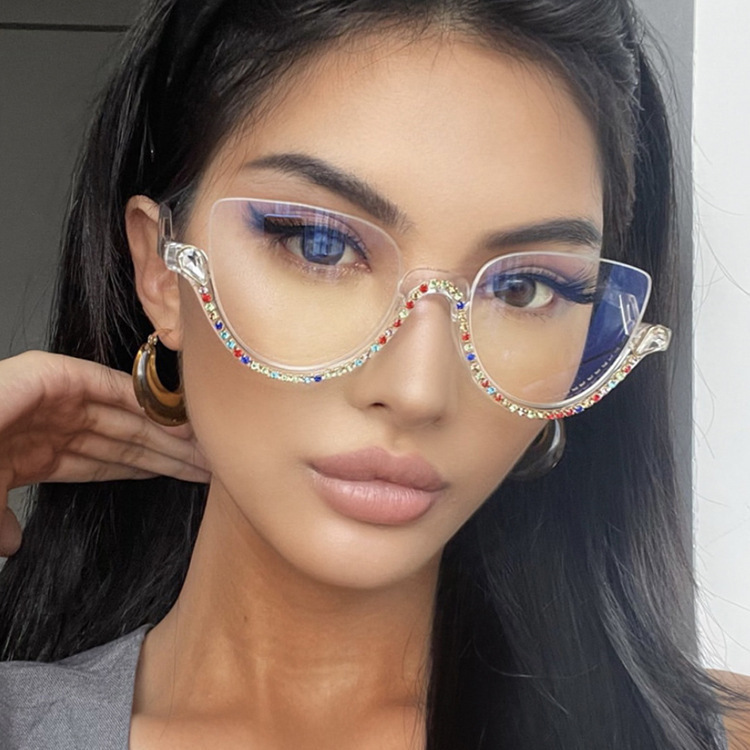 Foreign trade resin optical anti-blue mirrors Ms. Transparent diamond-drive glasses