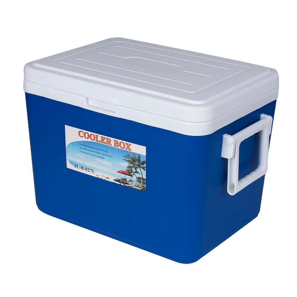 Out-of-door ice-cooled portable vehicles with home-based cold-cooled containers