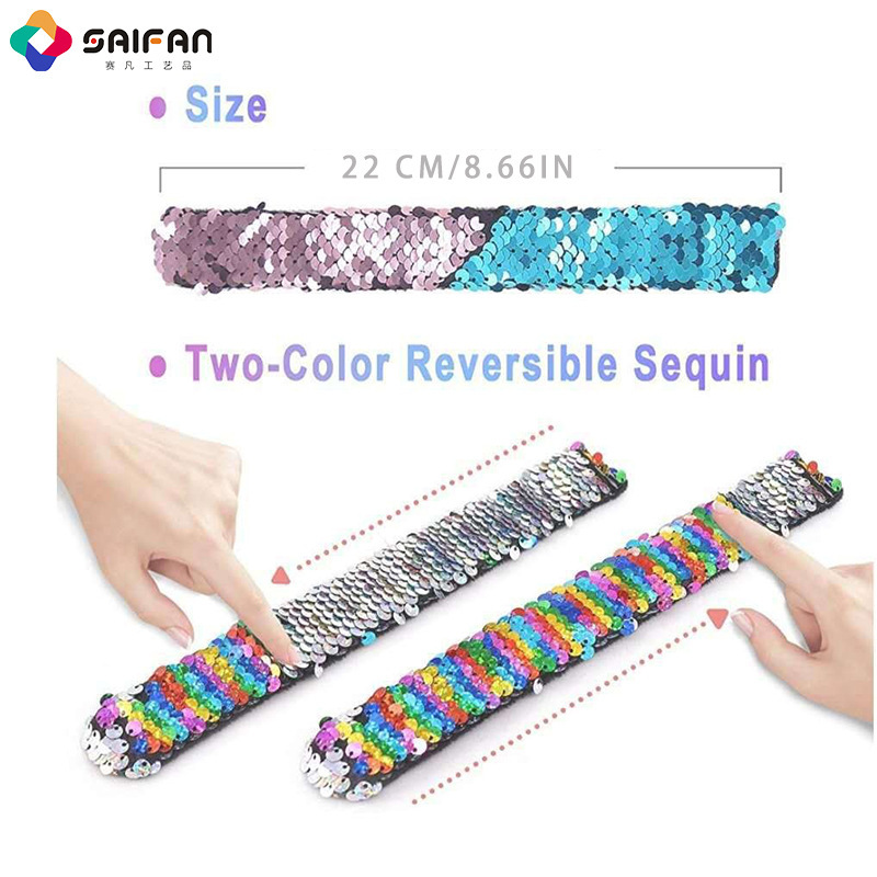 Cross-border Amazon Omega Cartoon double-coloured mermaid crack-and-blank bracelets with children's wholesaled wrists.