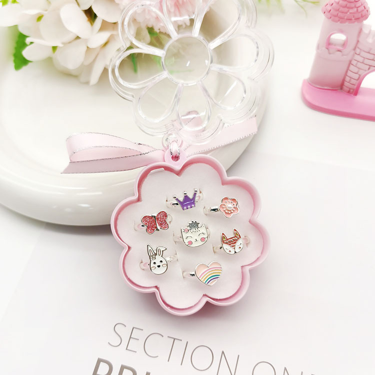 The cute princess of the new children's alloy-drop ring can regulate the ring for girls' presents.