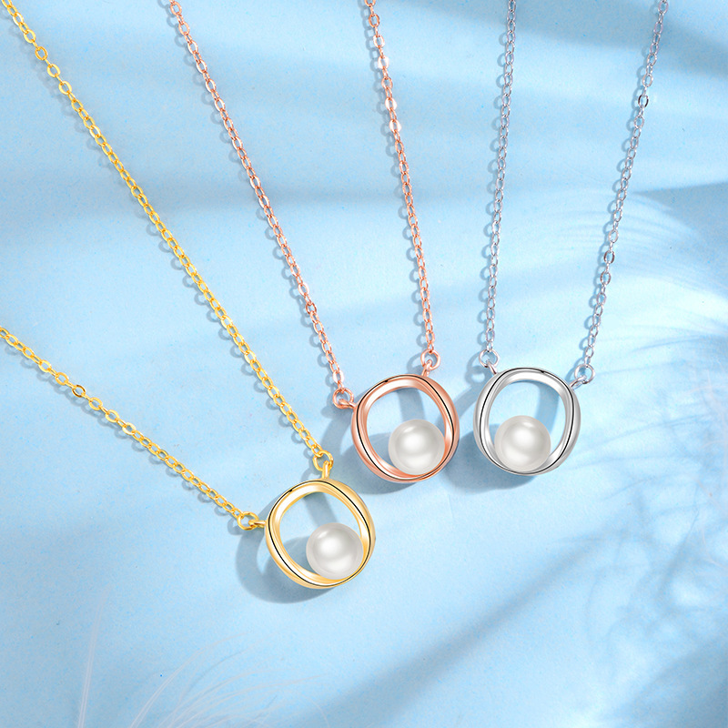 S925 pure silver with a fresh water pearl necklace, 2023, light and simple.