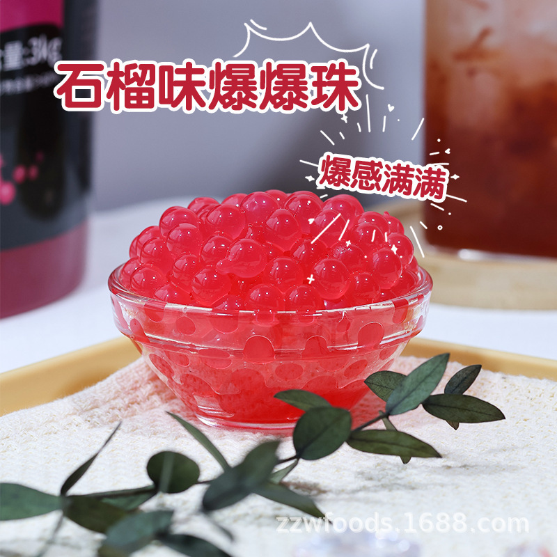 Hạt lựu có vị giống như một thùng trứng cá hồi 3kg và trà ngọc trai và trái cây cho dừa.