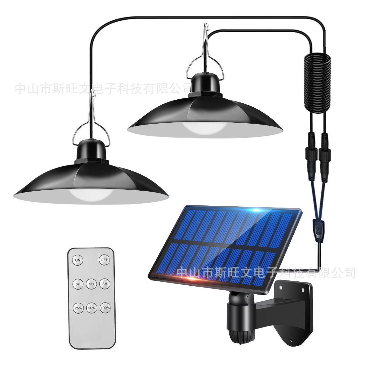 Một nhà ngoài trời mới với đèn chùm trong sân và một ga-ra đèn chùm đèn chùm để điều khiển cả hai đầu