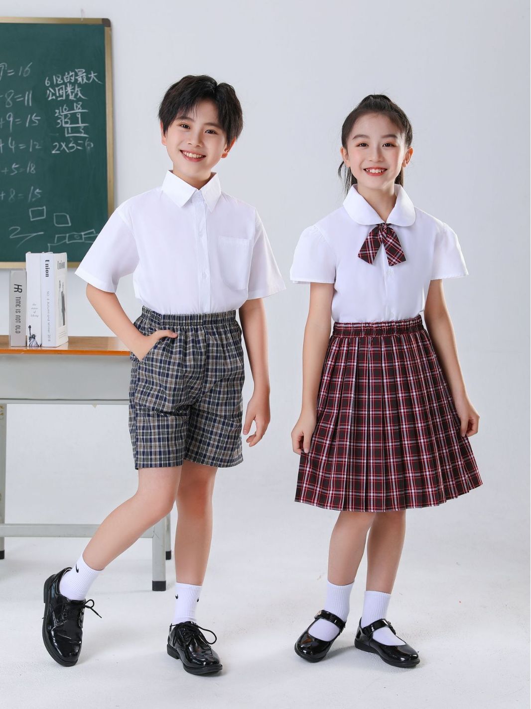 Shenzhen school uniform, short-sleeve dress, Shenzhen elementary school dress, one-man.