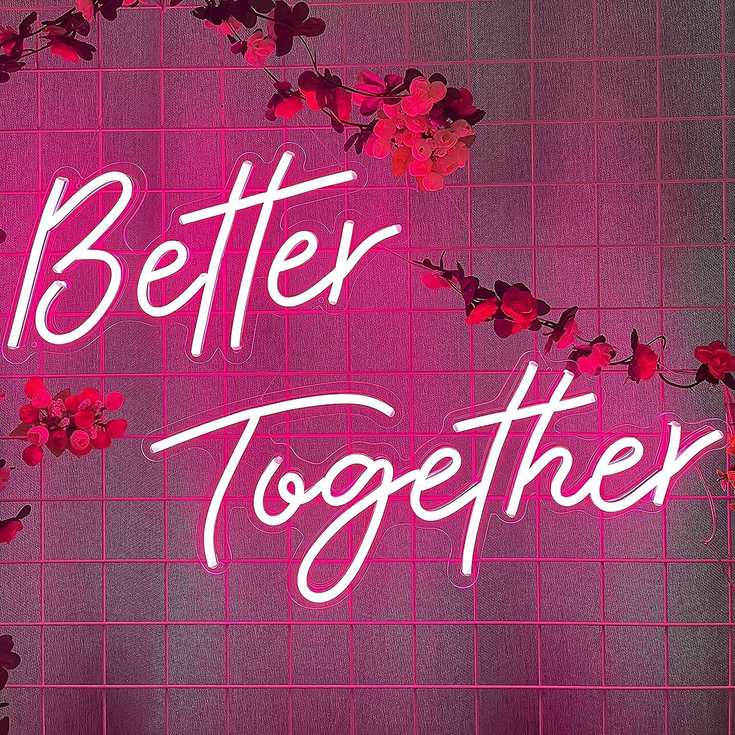 跨境亞馬遜新品透明背板 better together英文字母LED霓虹裝飾燈