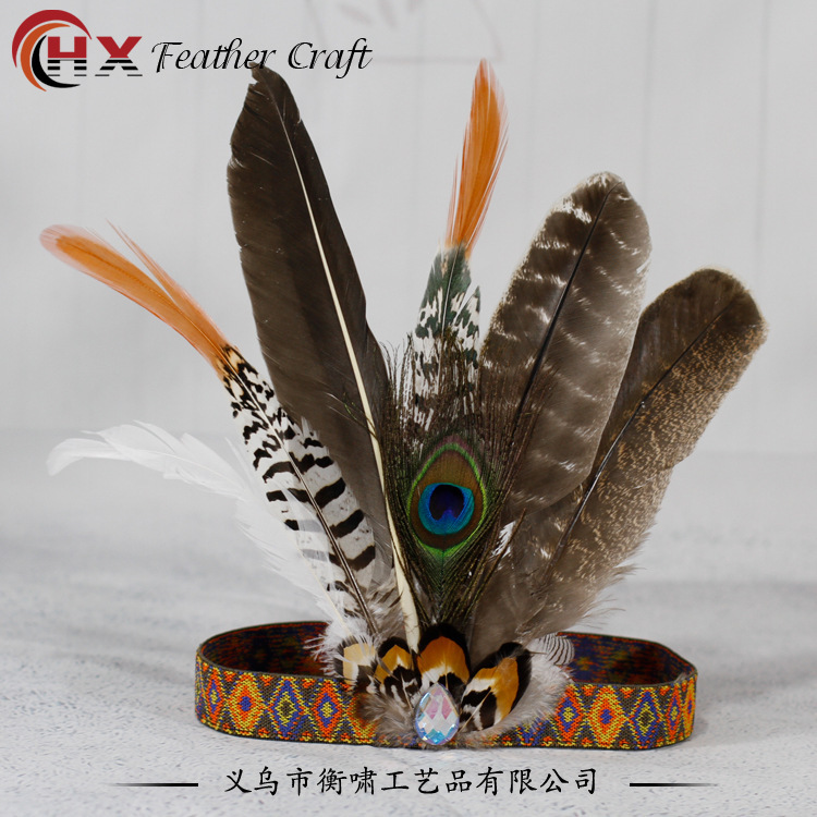 "포장 인도 깃털 머리는 아프리카 tiara tiara 쇼 무대 프로의 상단에 pheasant 머리. "