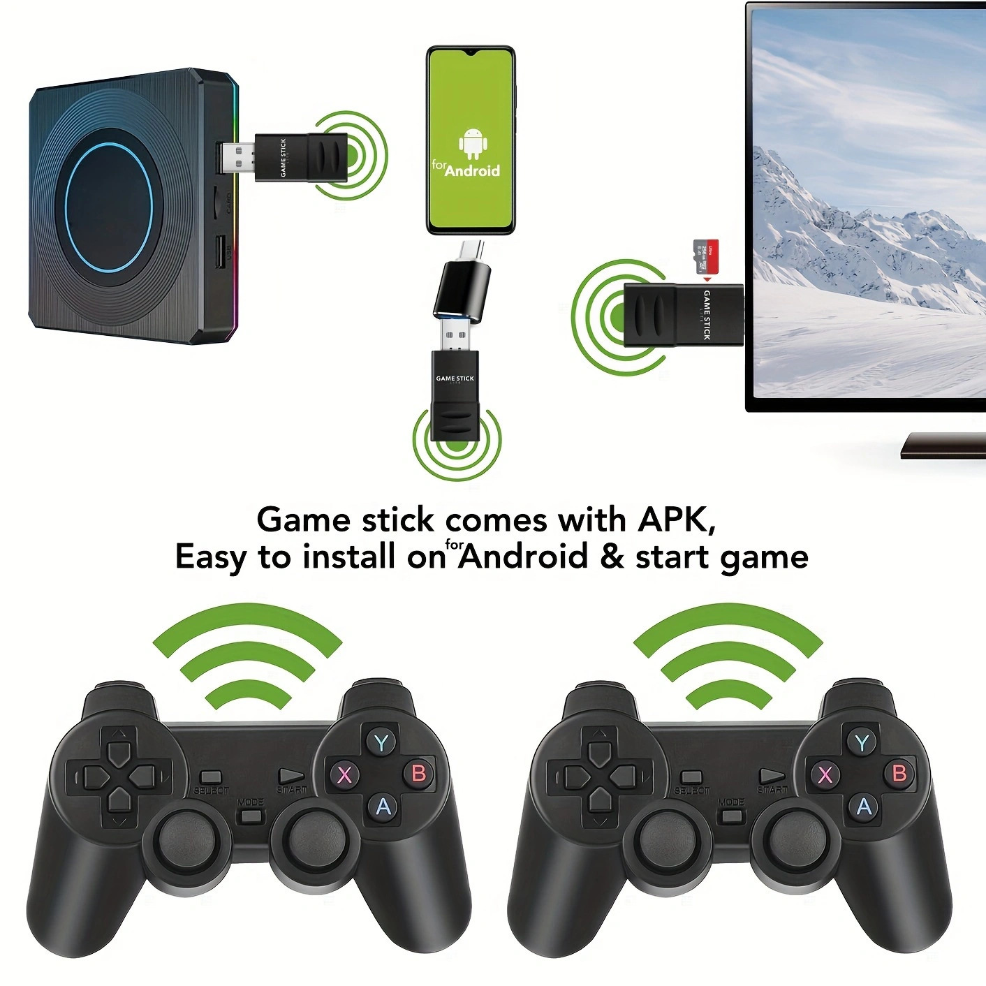 Wireless hands on a high-resolution game to connect home-based television computer projector cell tablets