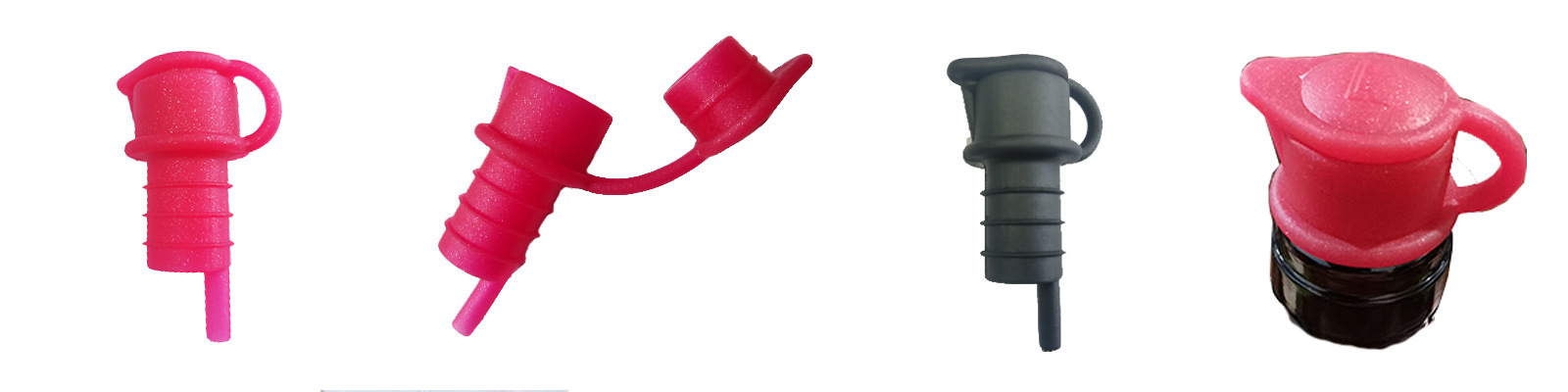 Rượu vang đỏ, chai dầu, chai giấm, chai nước sốt.