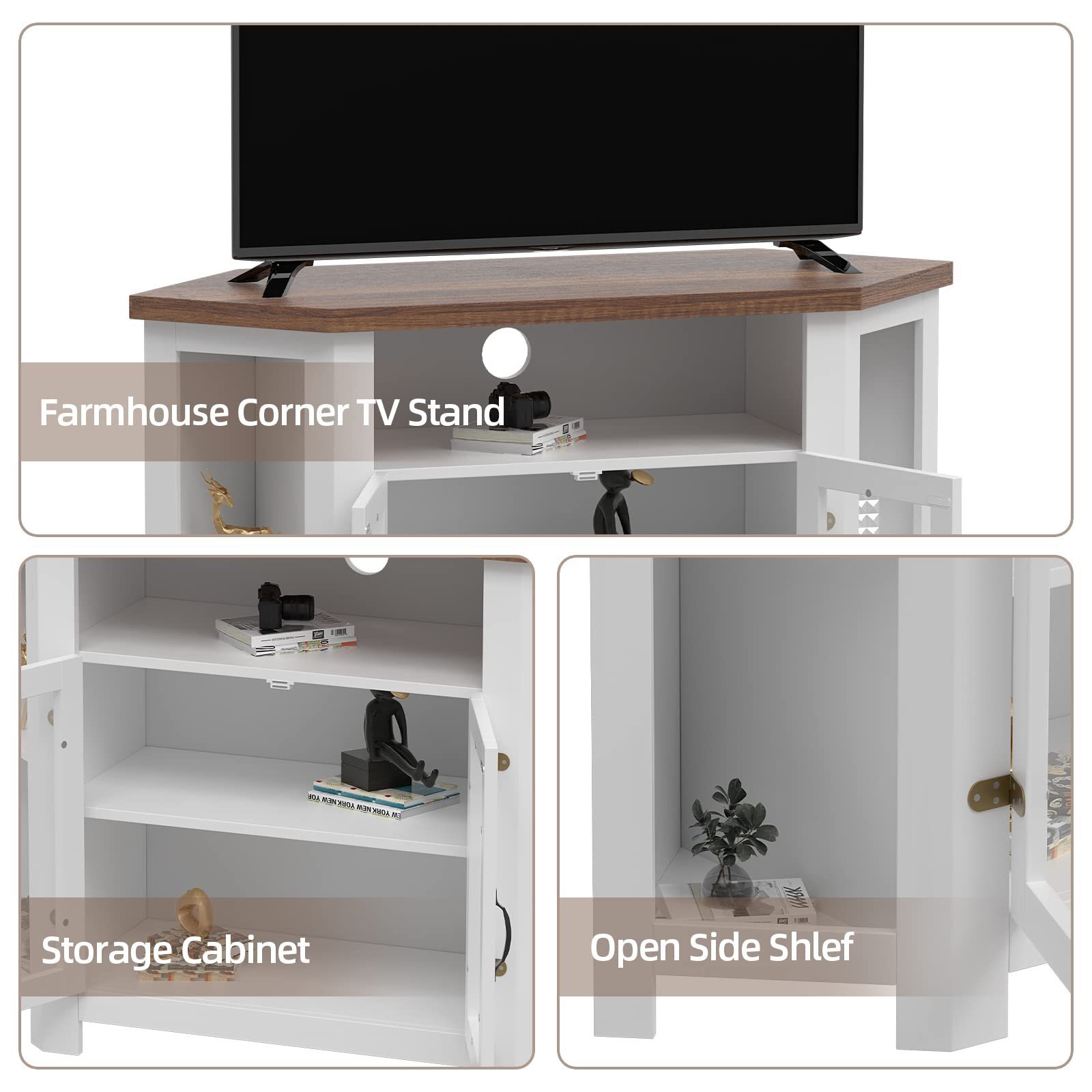 It's a direct sale, a corner TV cabinet, a modern farmhouse, a corner entertainment center, a corner of storage wood.