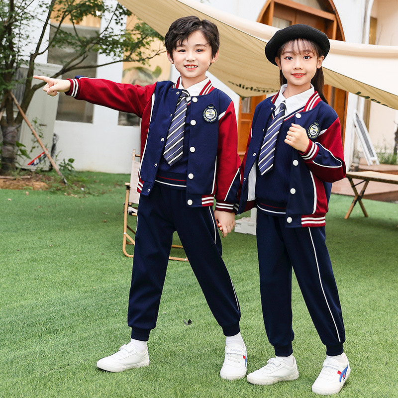 冬天通用两件套不连帽单排扣秋季秋冬季学院套装棉藏青色校服