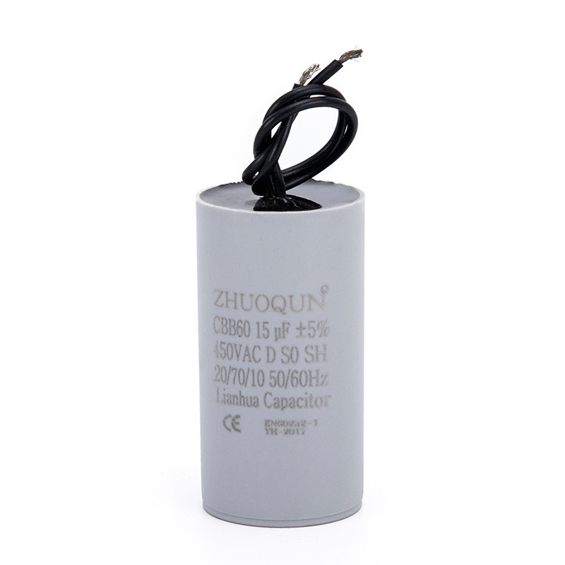 CBB60 15UF 25UF 450V Laundry air-conditioning capacitors with lead 30UF starter capacitors