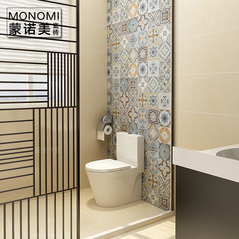 Foshan tile, 600 gray concrete bricks, toilet tiles, floor tiles, kitchen wall bricks, bathroom tiles.