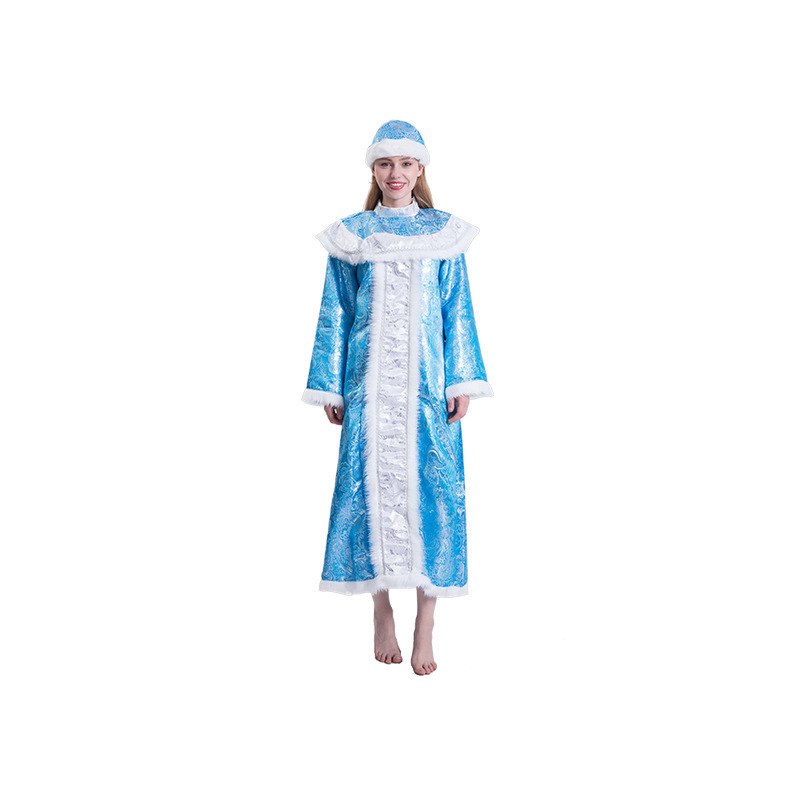 New adult Halloween role-playing costumes, blue Christmas robes, stage party costumes.