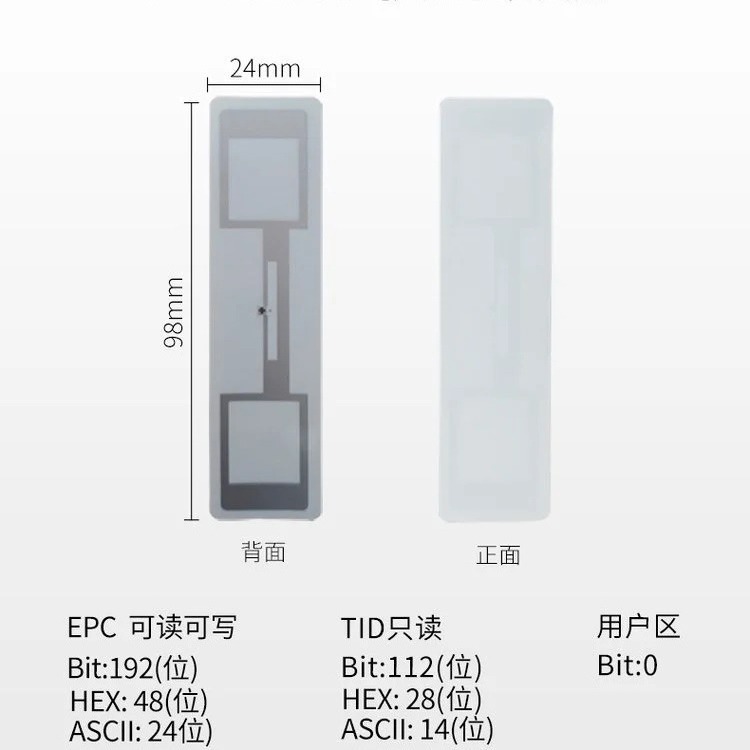 Superhigh frequency rfid temperature tags for special material identification and temperature detection.