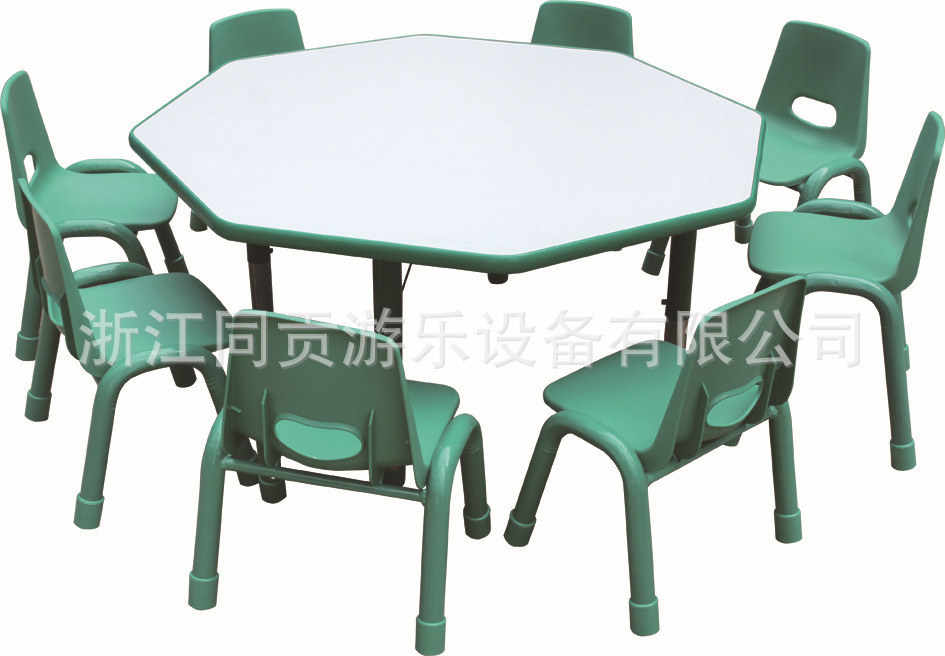 Play with young children's tables and chairs for fire panels, eight-point table game, children can regulate creative desks